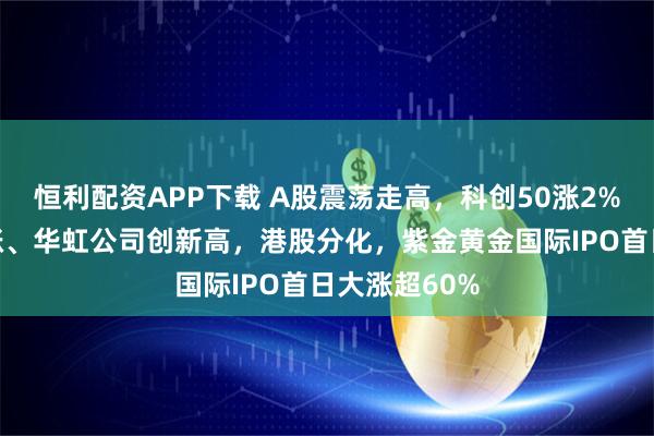 恒利配资APP下载 A股震荡走高，科创50涨2%，芯片股大涨、华虹公司创新高，港股分化，紫金黄金国际IPO首日大涨超60%