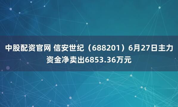中股配资官网 信安世纪（688201）6月27日主力资金净卖出6853.36万元